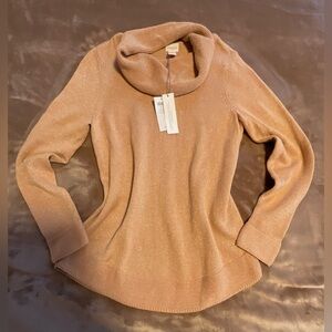 Chico’s Subtle Sparkle Kris Cowl Sweater - Arabian Camel -size 0